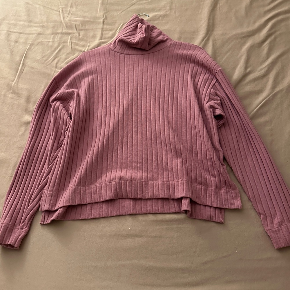 Madewell Relaxed Turtleneck Tee Sweater 🩷💜